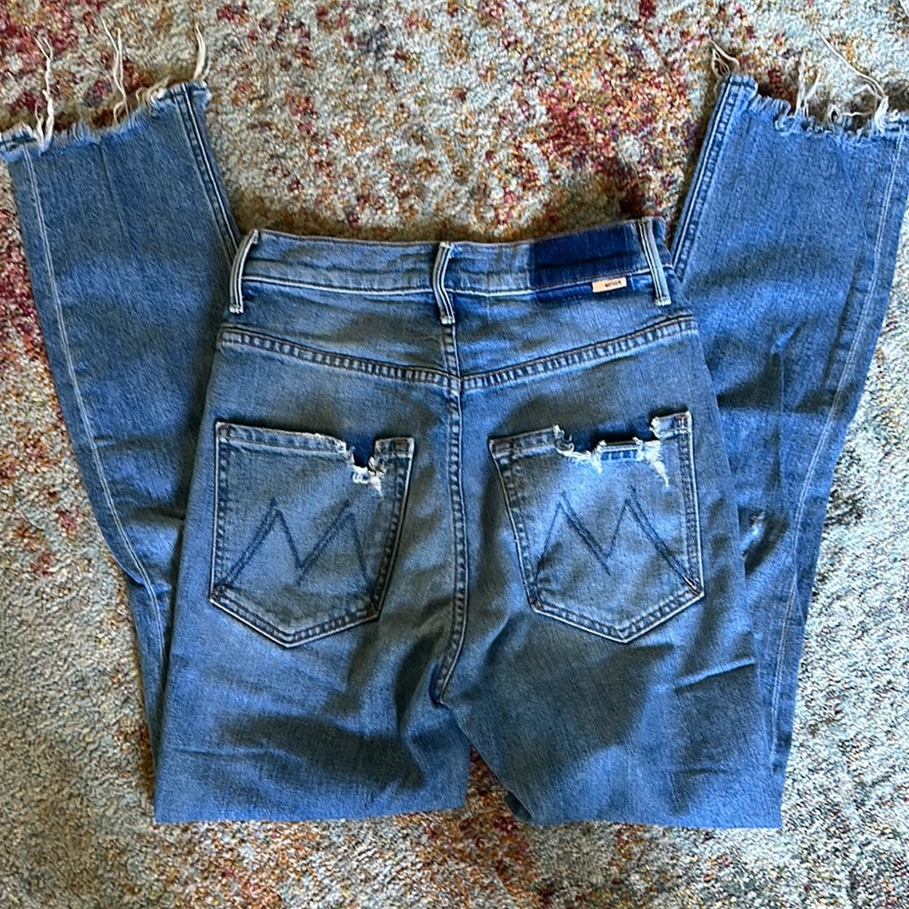 Mother Mid-Rise Straight Leg Jeans